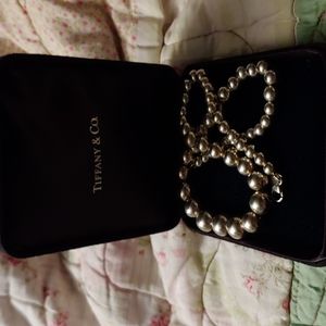 Tiffany & co graduated sterling beads necklace